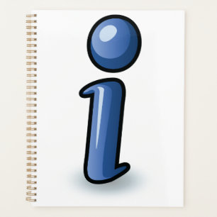 Icône informative symbole bleu brillant