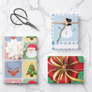 Icône moderne de Noël joli papier d'emballage de b