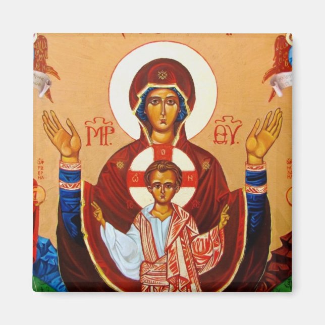 Icône orthodoxe Vierge des Orans Magnet (Devant)