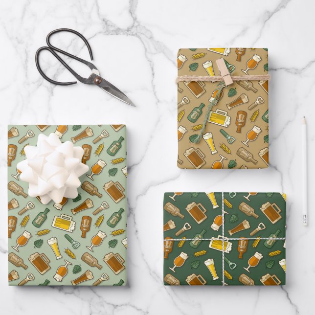 Icônes de bière Feuilles de papier Motif d'envelop (Recto)