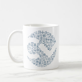 Icônes de CV - Marine sur Mug Blanc