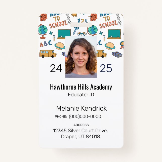 Icônes de l'école Homeschool Educateur Badge d'ide (Devant)