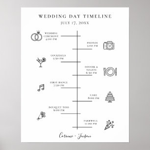 Icônes Mariages modernes Timeline Programme Poster
