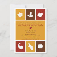 Icônes simples Thanksgiving Diner Invitation