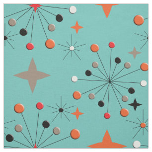 Iconic 1950's Atomic Starburst Retro Design Fabric