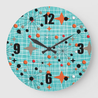 Iconic 1950's Atomic Starburst Retro Design Large Clock