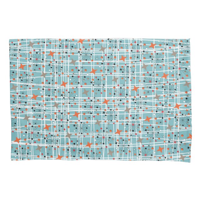 Iconic 1950's Atomic Starburst Retro Design Pillowcase (Front)