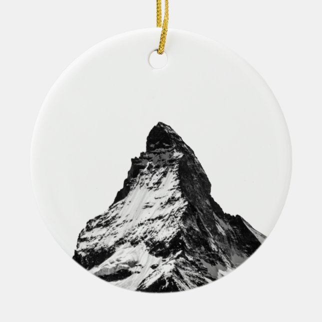 Iconic Alpine Mountain Matterhorn in Black Mug Ceramic Ornament (Front)