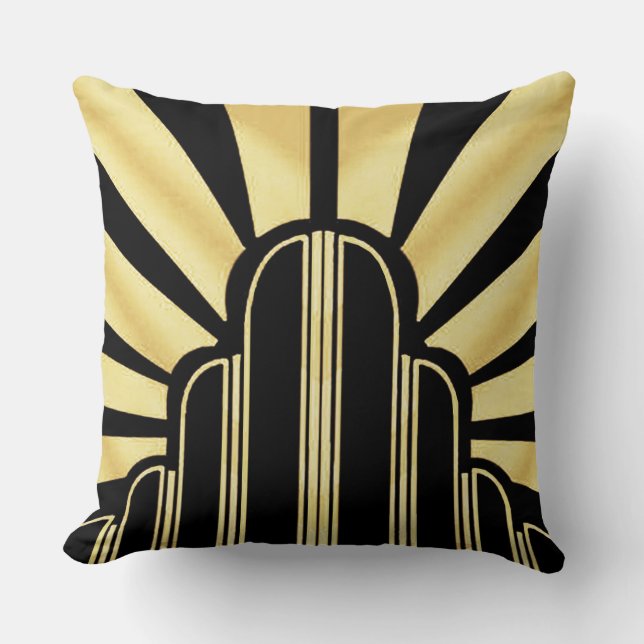 Iconic Art Deco Sunburst Cushion. Throw Pillow (Front)