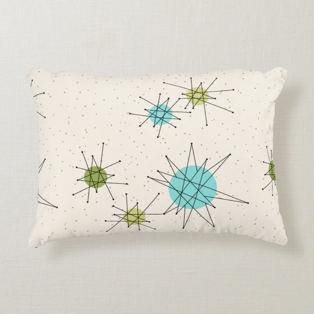 Iconic Atomic Starbursts Accent Pillow (Front)