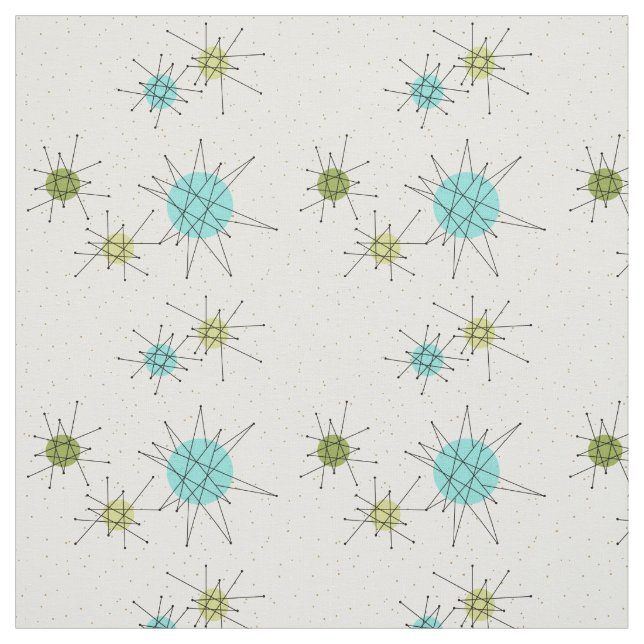Iconic Atomic Starbursts Combed Cotton Fabric (Swatch)