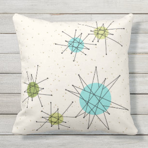 Iconic Atomic Starbursts Outdoor Pillow