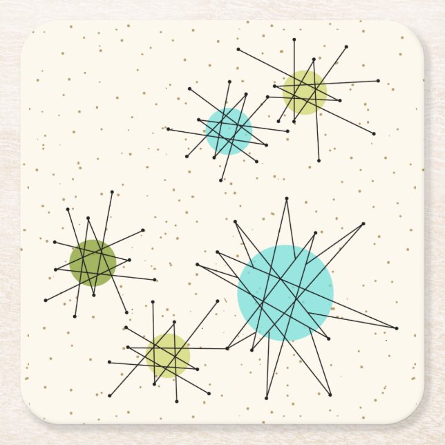 Iconic Atomic Starbursts Paper Coasters (Front)