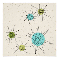 Iconic Atomic Starbursts Poster