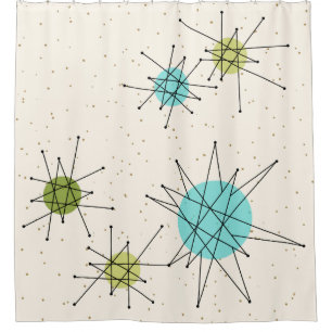 Iconic Atomic Starbursts Shower Curtain