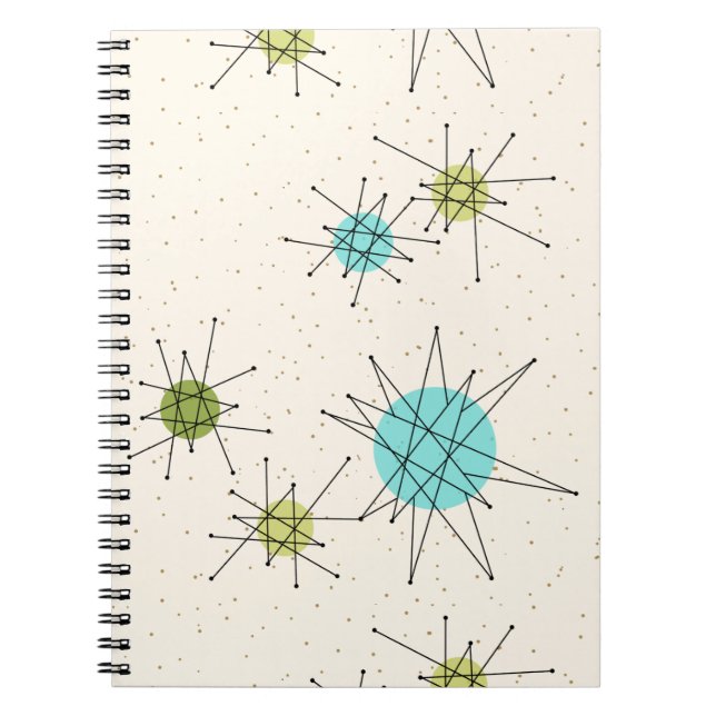 Iconic Atomic Starbursts Spiral Notebook (Front)