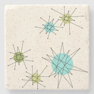 Iconic Atomic Starbursts Stone Coaster