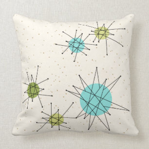 Iconic Atomic Starbursts Throw Pillow