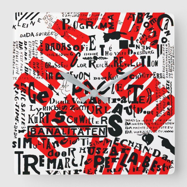 ICONIC AVANT GARDE DADA ART POSTER FROM THE 1920s Square Wall Clock (Front)