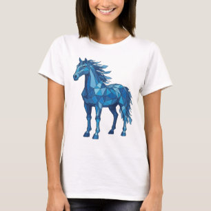 Iconic Blue BLUE ICE HORSE 3D Text Art T-Shirt
