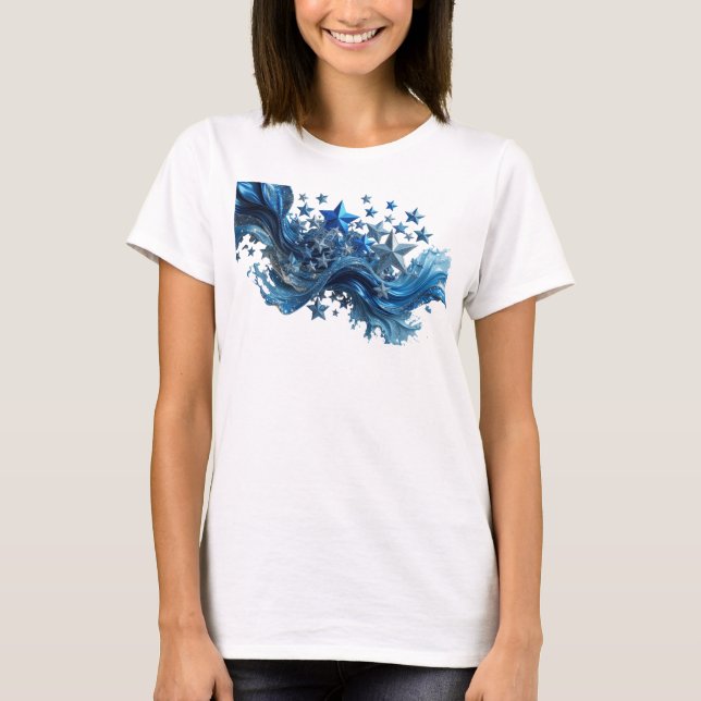 Iconic Blue BLUE STARS Slogan Tee (Front)