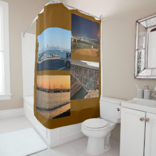 Iconic bridges and water Shower Curtain