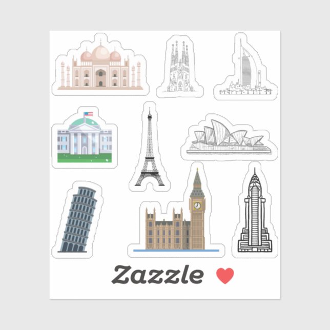 Iconic Building Stickers (Sheet)
