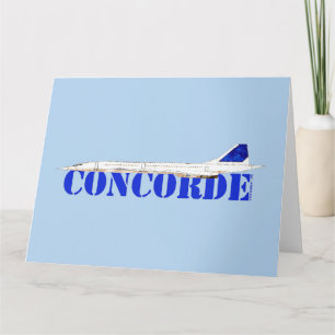 Iconic Concorde Jet with Bold Blue Typography Thank You Card