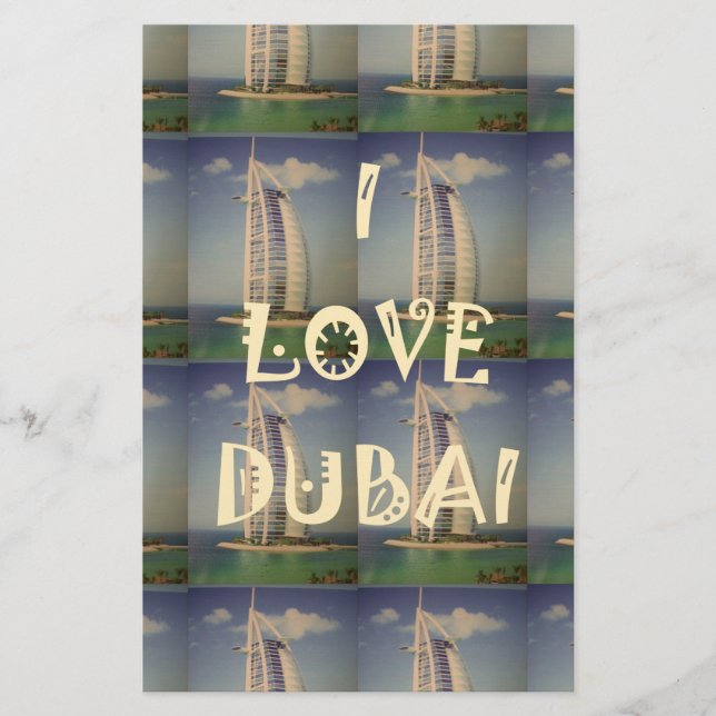 Iconic Dubai: "I Love Dubai" Vector Graphic design Stationery (Front)