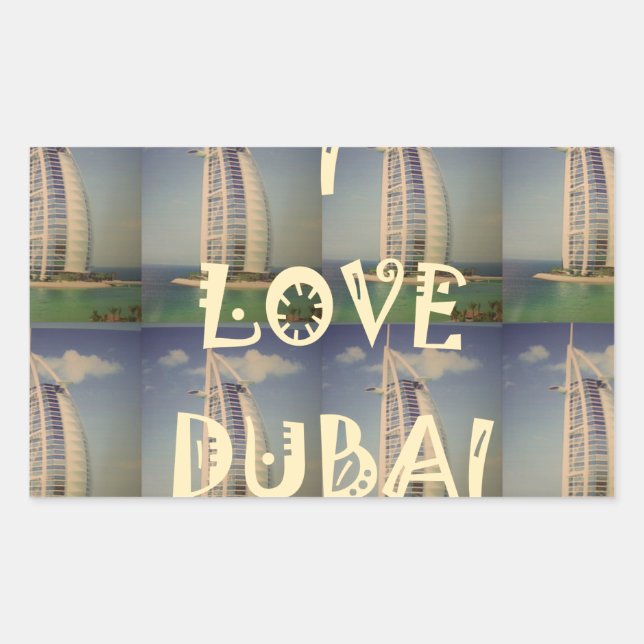 Iconic Dubai: "I Love Dubai" Vector Graphic design Sticker (Front)