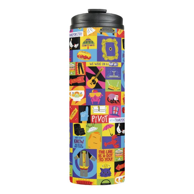 Iconic FRIENDS™ Pattern Thermal Tumbler (Front)