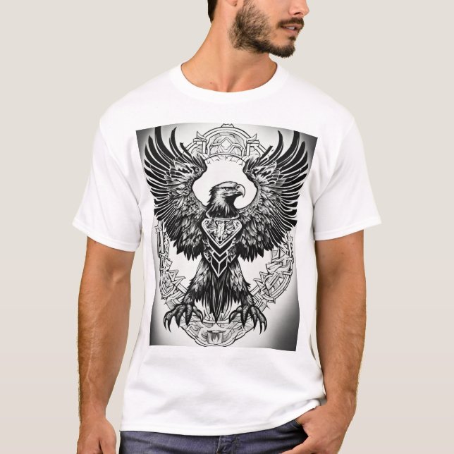 Iconic Geometric Eagle Tattoo T-Shirt Collection (Front)