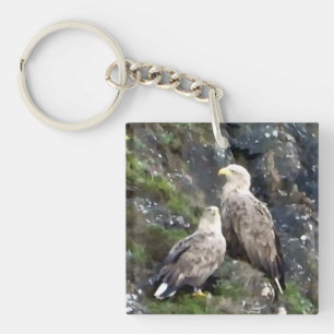 Iconic Highland White Tailed Eagle Pair  Keychain