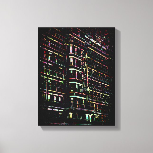 Iconic Hotel Chelsea New York Box Canvas Print (Front)