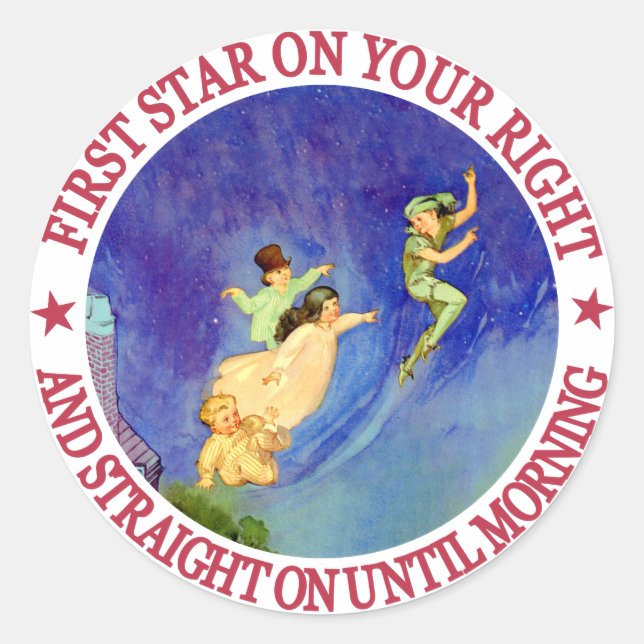 ICONIC IMAGE FROM PETER PAN CLASSIC ROUND STICKER (Front)