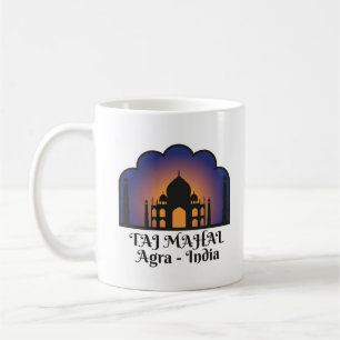 Iconic Indian Landmark Taj Mahal Silhouette Coffee Mug