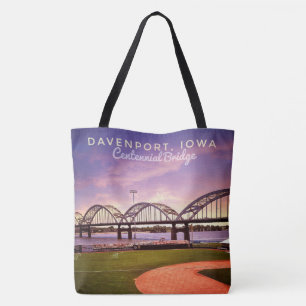 Iconic Iowa Centennial Bridge Large Tote Bag