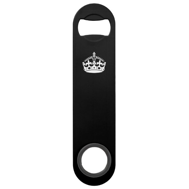 Iconic Keep Calm Crown on Black Bar Key (Front)