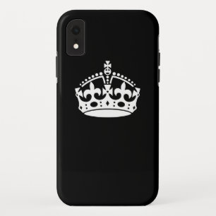 Iconic Keep Calm Crown on Black iPhone XR Case