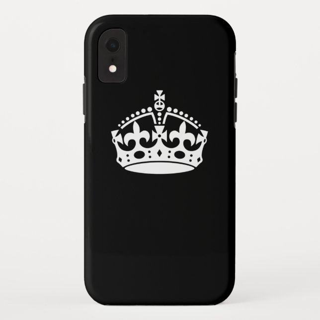 Iconic Keep Calm Crown on Black Case-Mate iPhone Case (Back)