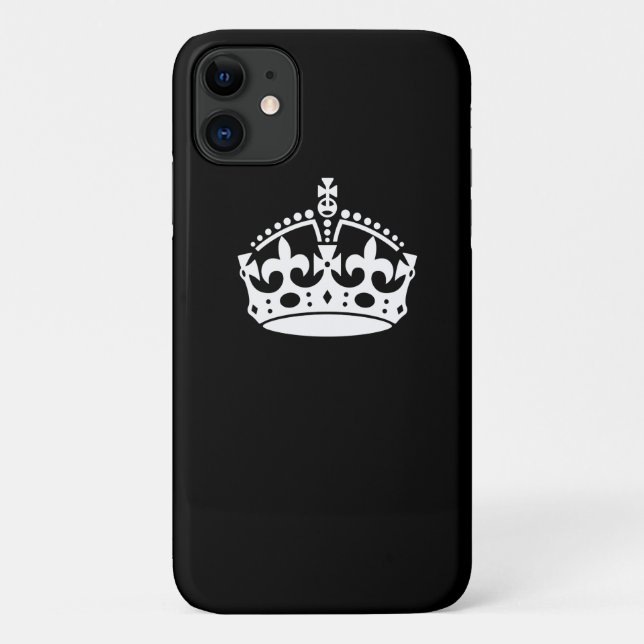Iconic Keep Calm Crown on Black Case-Mate iPhone Case (Back)