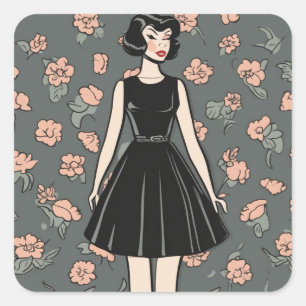 Iconic LBD Sticker -Vintage Little Black Dress Art