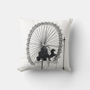 Iconic London Attraction Pen and Ink Sketch Throw Pillow