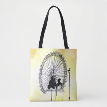 Iconic London Attraction Pen and Ink  Yellow Base