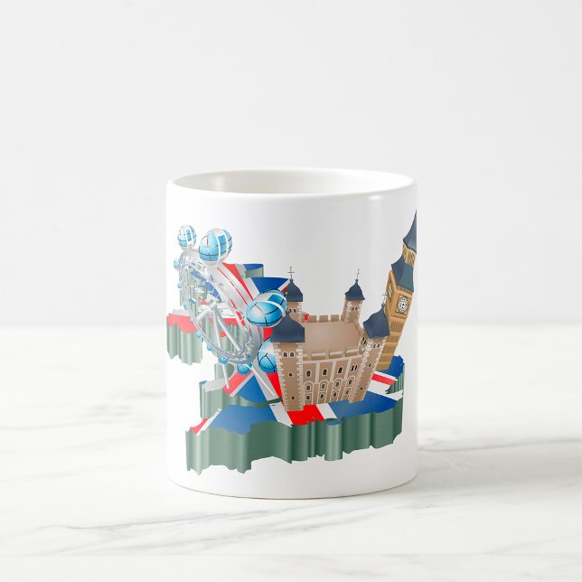 Iconic London Landmarks UK Map British Travel Coffee Mug (Creator Uploaded)