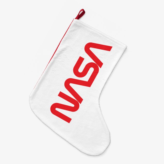 Iconic NASA Circa Holiday Stocking (Rocket White) (Front (Hanging))