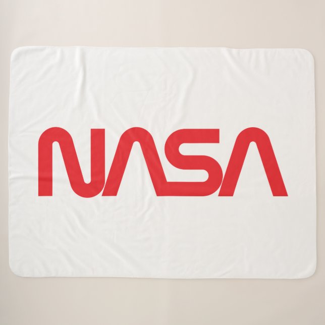 Iconic NASA Circa Sherpa Blanket (Rocket White) (Front (Horizontal))