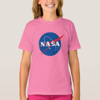 Iconic NASA Girls’ Cotton T-Shirt (Celestial Pink)