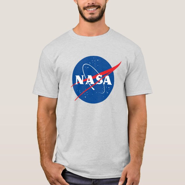 Iconic NASA Heavy Cotton T-Shirt (Mercury Grey) (Front)