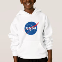 Iconic NASA Kids’ Rocket White Hoodie (XS–XL)